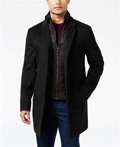 michael kors black leather jacket nordstrom|Michael Kors men's overcoat macy's.